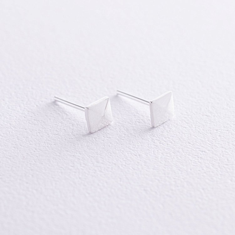 Срібні сережки "Квадратики" 122557 від ювелірного магазину Онікс