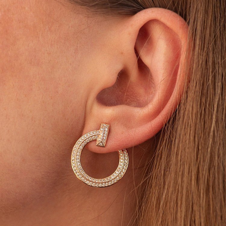 Сережки - пусети "Evelyn" у червоному золоті (фіаніти) с08688 від ювелірного магазину Онікс - 4