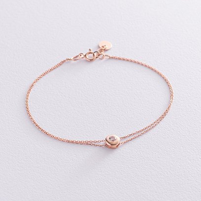 Золотий браслет з фіанітом б04036