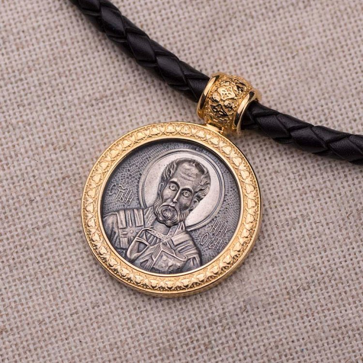 Серебряная подвеска "Св. Николай" 131665 от ювелирного магазина Оникс