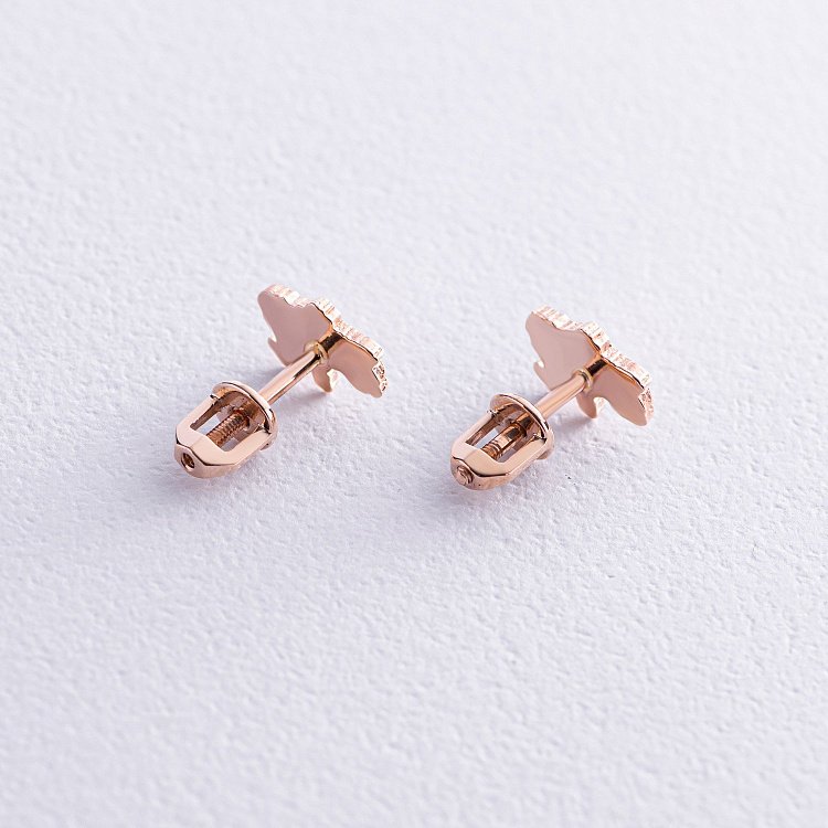 Золотые серьги - пусеты "Карта Украины" с07940 от ювелирного магазина Оникс - 5