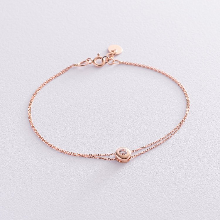 Золотий браслет з фіанітом б04036 від ювелірного магазину Онікс