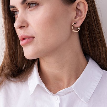 Золоті сережки "Фрея" (круглі) с07397 №7