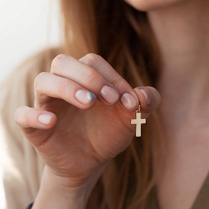 Хрестик у жовтому золоті п03669 №2