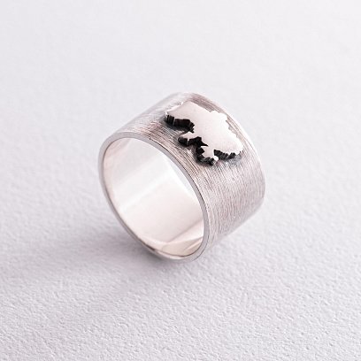 Серебряное кольцо "Карта Украины" 112649 №3
