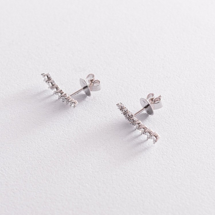 Золоті сережки - пусети "Марі" з діамантами сб0377ri від ювелірного магазину Онікс - 2