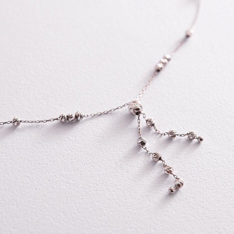 Серебряное колье "Шарики" 181204 от ювелирного магазина Оникс - 4