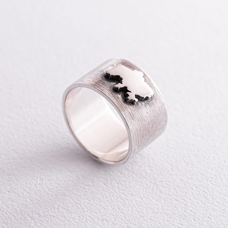 Серебряное кольцо "Карта Украины" 112649 от ювелирного магазина Оникс - 2