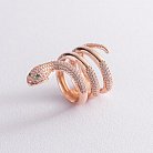 Золотое кольцо "Змея" с фианитами к06106 от ювелирного магазина Оникс - 2