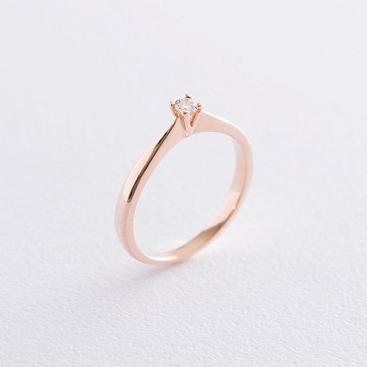 Заручальна каблучка в червоному золоті (діамант) кб0237