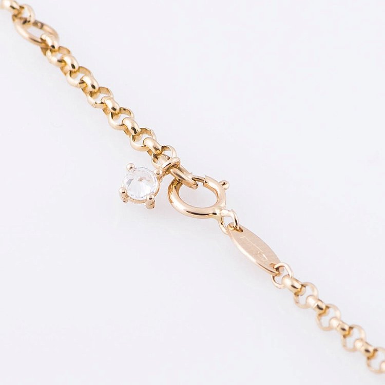 Золотий браслет на ногу (фіаніт) б02746 від ювелірного магазину Онікс - 3