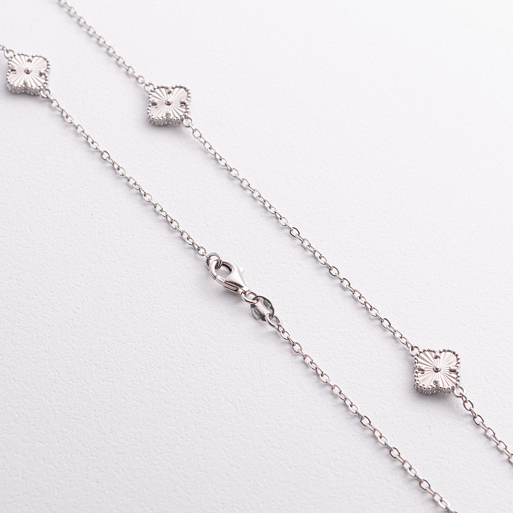 Серебряное колье "Клевер" 181358 от ювелирного магазина Оникс - 2