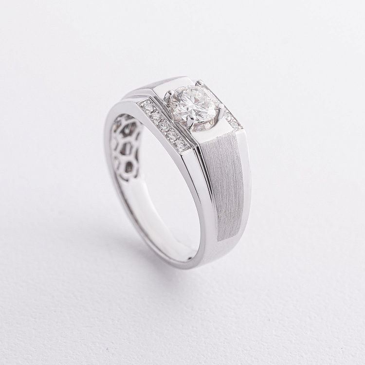 Чоловіча золота печатка з діамантами кб0277 від ювелірного магазину Онікс - 1