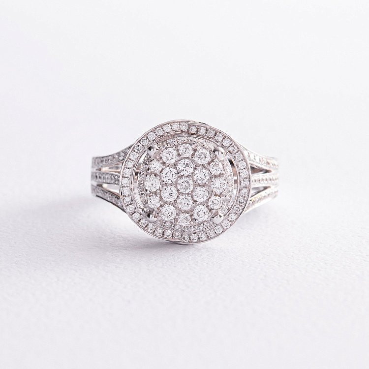 Каблучка в білому золоті з діамантами kegк602 від ювелірного магазину Онікс