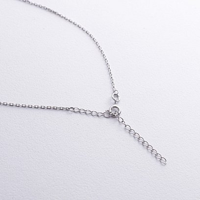 Серебряное колье "Клевер" (синт. оникс) 128245 №5