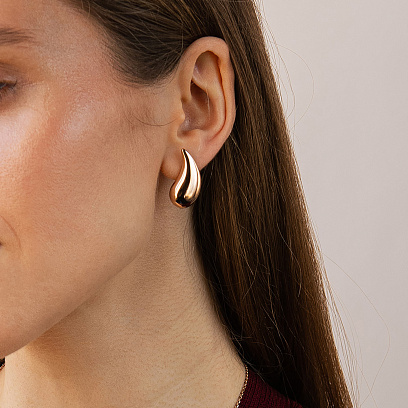 Сережки "Крапельки" у червоному золоті 470670