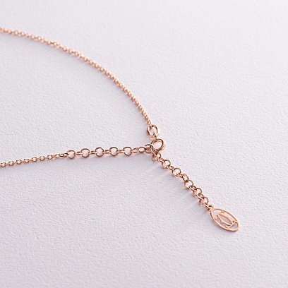 Колье "Гвоздь" в красном золоте (фианиты) кол02353 №5