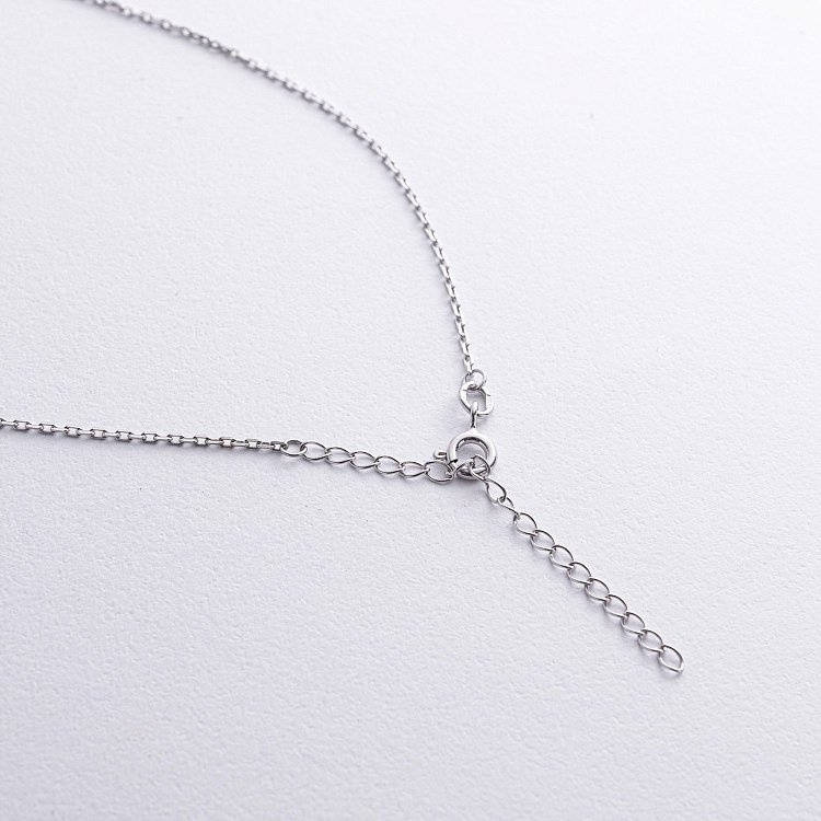 Серебряное колье "Клевер" (синт. оникс) 128245 от ювелирного магазина Оникс - 4