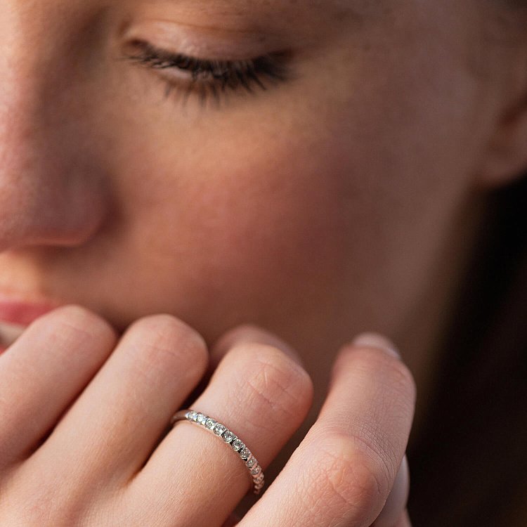 Каблучка в білому золоті з діамантами кб0486ca від ювелірного магазину Онікс - 5