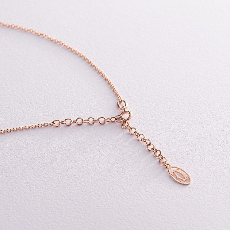 Колье "Гвоздь" в красном золоте (фианиты) кол02353 от ювелирного магазина Оникс - 4