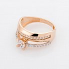 Золотое кольцо с фианитами к04899 от ювелирного магазина Оникс - 2
