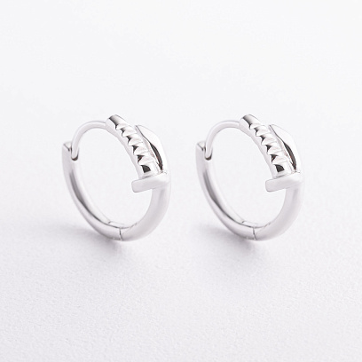 Серебряные серьги - кольца "Гвоздь" 123546