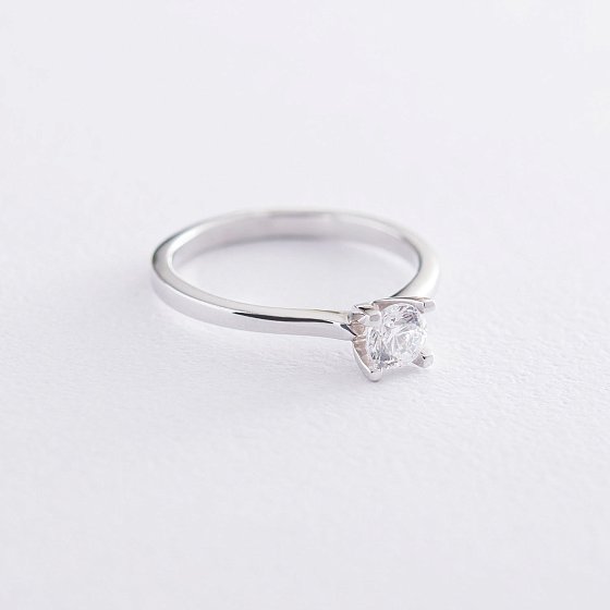 Помолвочное кольцо в белом золоте (куб. цирконий Swarovski) к06316 №3