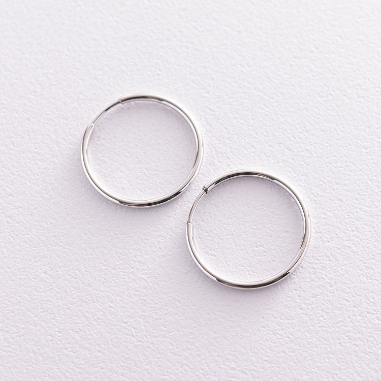 Серьги - кольца в серебре (2.0 см) 122339 от ювелирного магазина Оникс - 2