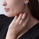 ﻿ Золоті сережки "Метелики" (сапфір, діамант) сб0321ha от ювелирного магазина Оникс - 1