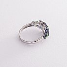 Золотое кольцо с сапфирами, бриллиантом и уваровитами MR17583gm от ювелирного магазина Оникс - 2