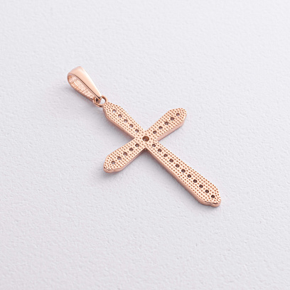 Хрестик у червоному золоті (фіаніти) п04043 №2