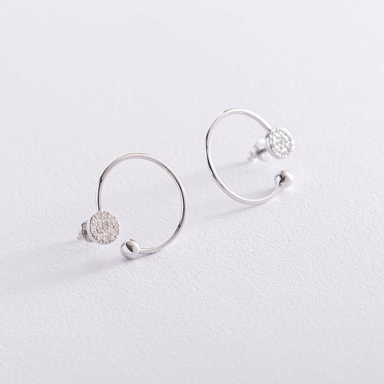 Золоті сережки "Моніка" з діамантами сб0486м від ювелірного магазину Онікс - 4