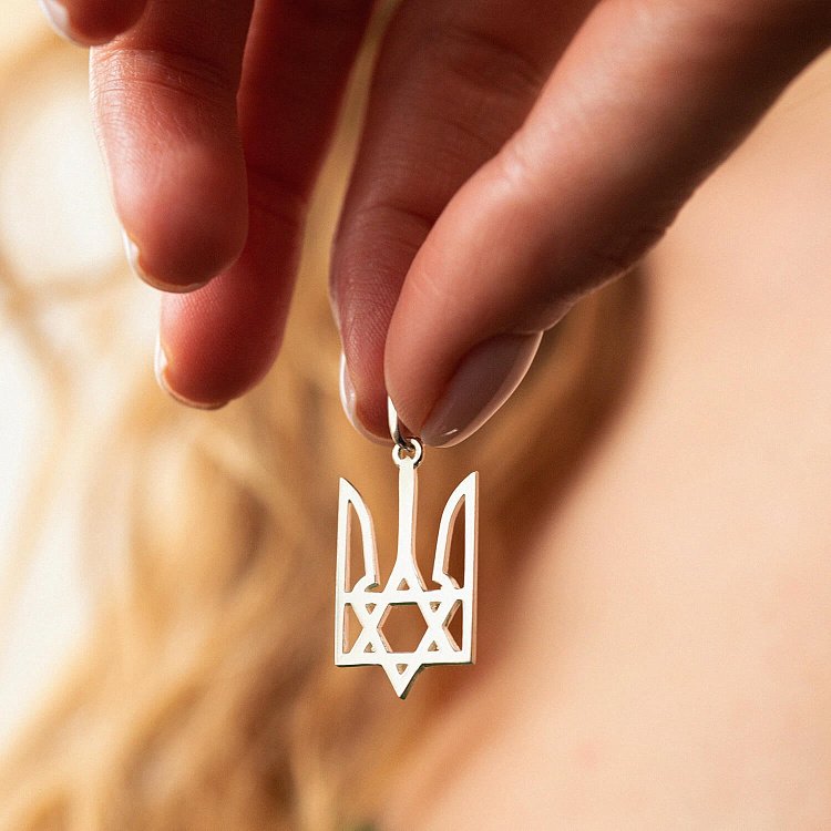 Срібний кулон "Герб України - Тризуб. Жидобандера" 133155 від ювелірного магазину Онікс - 3