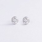 Сережки - пусети з діамантами (біле золото) 342141121 от ювелирного магазина Оникс - 1