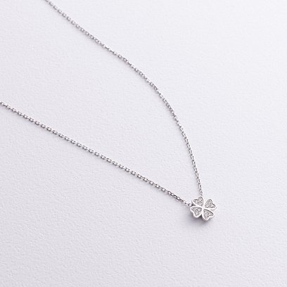 Золотое колье "Клевер" с бриллиантами 738551121 №3