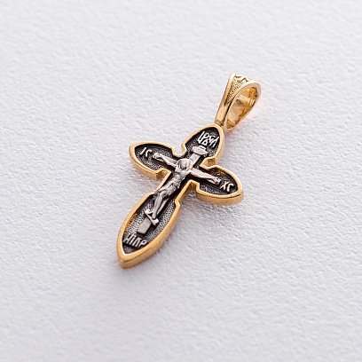 Серебряный крест "Распятие" с позолотой 132350