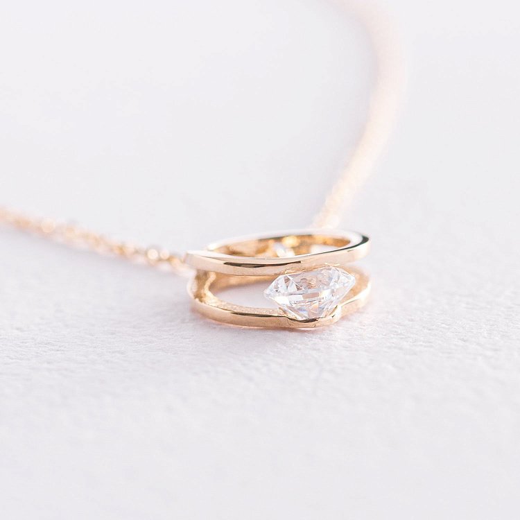 Колье "Амелия" в желтом золоте (фианит) кол01904 от ювелирного магазина Оникс - 4