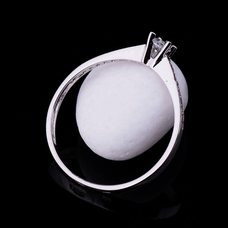 Помолвочное кольцо с фианитами (родий) 111602 от ювелирного магазина Оникс - 3