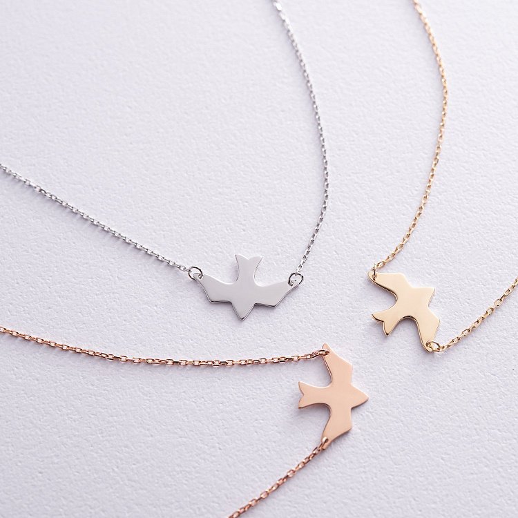 Кольє "Ластівка" у білому золоті кол02365 від ювелірного магазину Онікс - 5