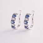 Золоті сережки з синіми сапфірами і діамантами JMSE99108 от ювелирного магазина Оникс
