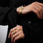 Каблучка "Alice" в жовтому золоті (фіаніти) к08375 от ювелирного магазина Оникс - 6