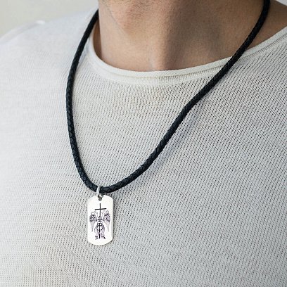 Серебряный жетон "Ангел Хранитель. Молитва" (большой) 133350-8 №2