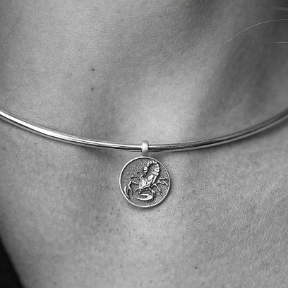 Срібний кулон "Скорпіон" із чорнінням (кулон під чокер) 1106п №6