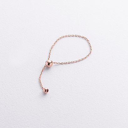Каблучка "Кулька на ланцюжку" у червоному золоті к08110 №2