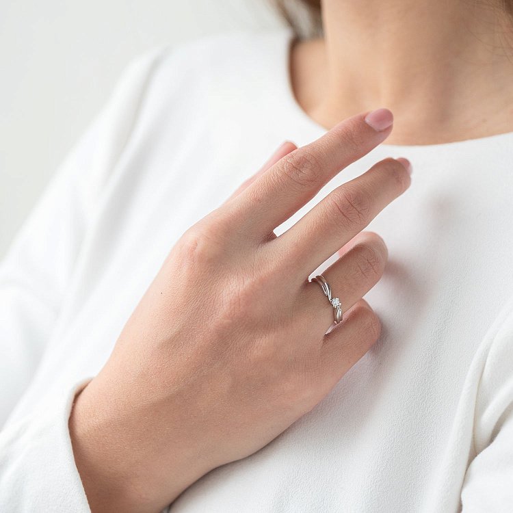 Золота заручальна каблучка (фіаніт) к06161 від ювелірного магазину Онікс - 1