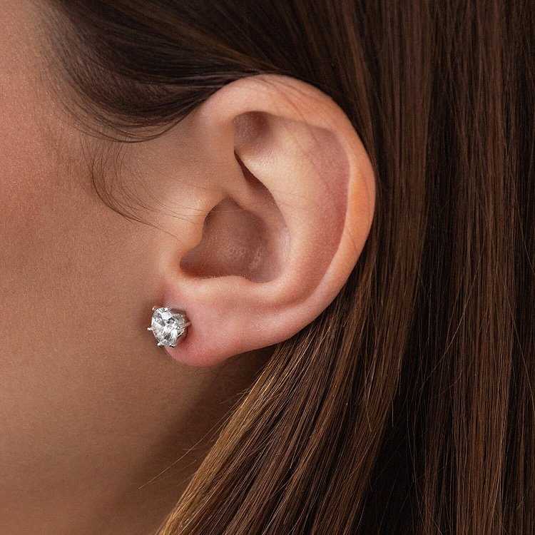 Срібні сережки - пусети (фіаніти) 121871 від ювелірного магазину Онікс - 3