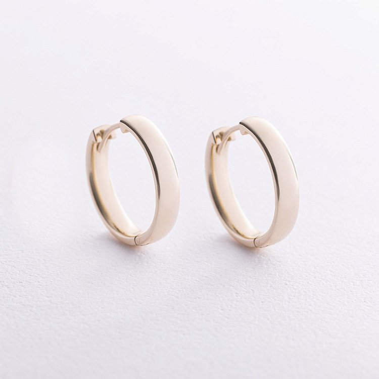 Сережки - кільця в жовтому золоті с08652 від ювелірного магазину Онікс