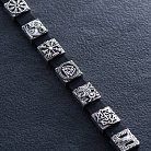 Чоловічий срібний браслет "Мідгард Вікінгів" (шкіра) OR134710 от ювелирного магазина Оникс - 2