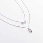 Подвійне срібне кольє з фіанітами 908-01278 от ювелирного магазина Оникс - 1