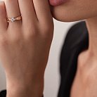 Помолвочное золотое кольцо с фианитом к03947 от ювелирного магазина Оникс - 8
